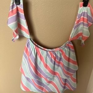 Pink lily off the shoulder top